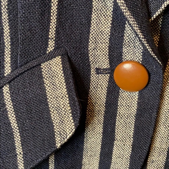 Smythe navy and cream One Button Blazer - Picture 3 of 4